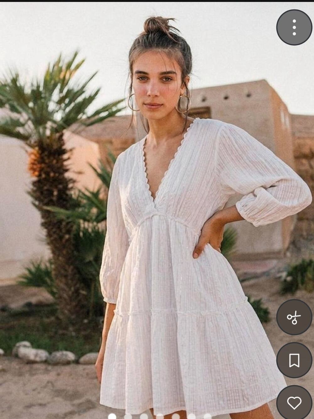 Blue Island Tie Back Swim Cover-up Dress White XS